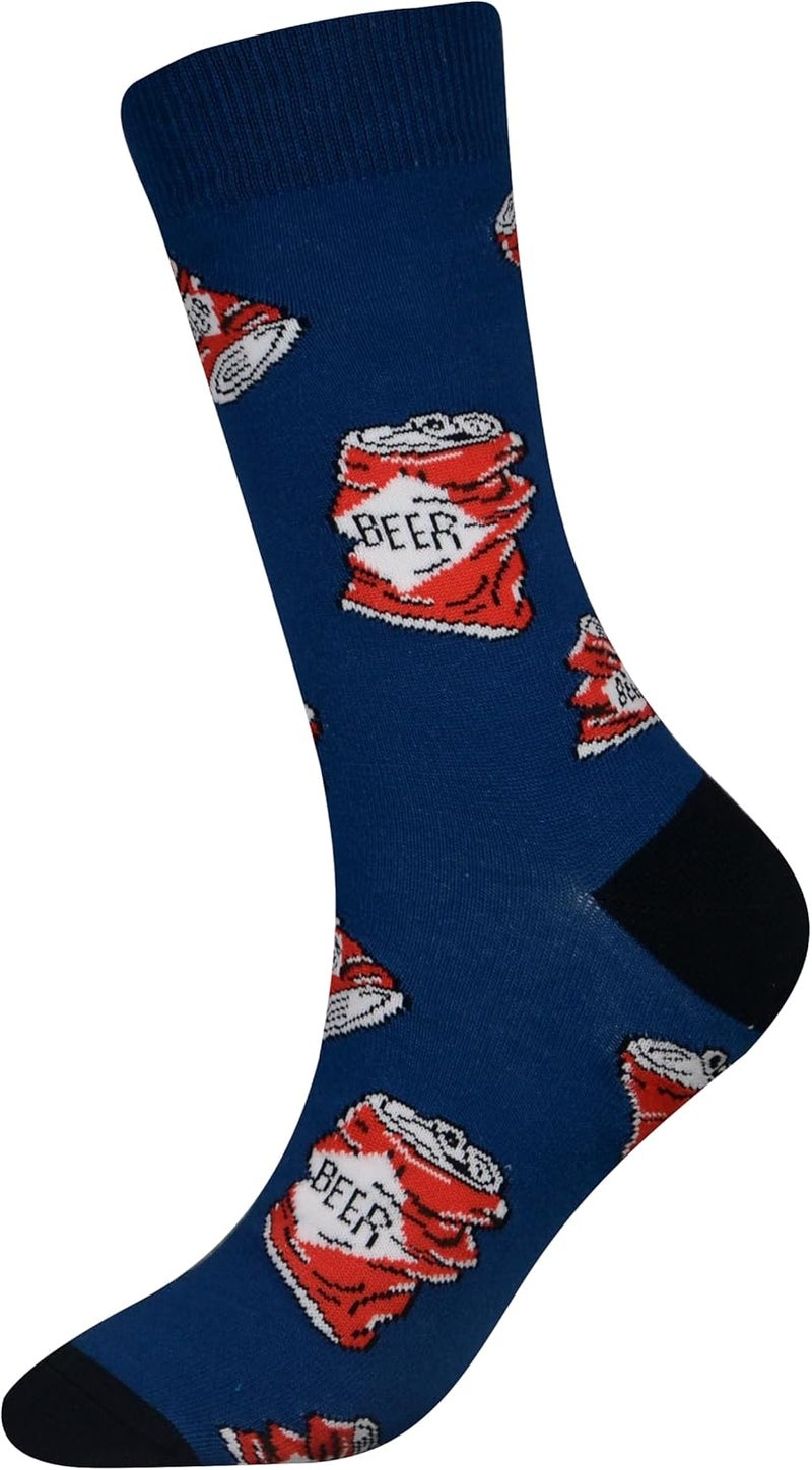 Cansok Men's 2/4 Packs Fun Crazy Novelty Dress Crew Socks - Image 3